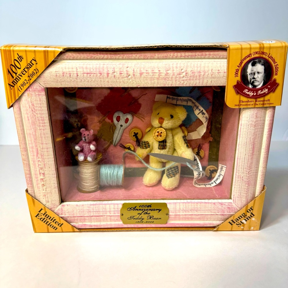 Teddy Bear shadow box. Vintage 2002 limited edition shadow box